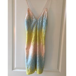 NEW rainbow sequin mini dress 🌈